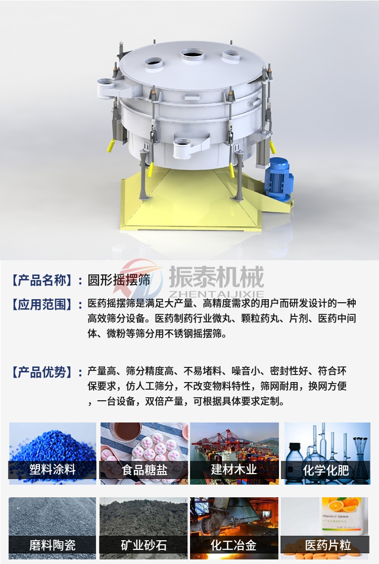 洗滌劑搖擺篩應用領域